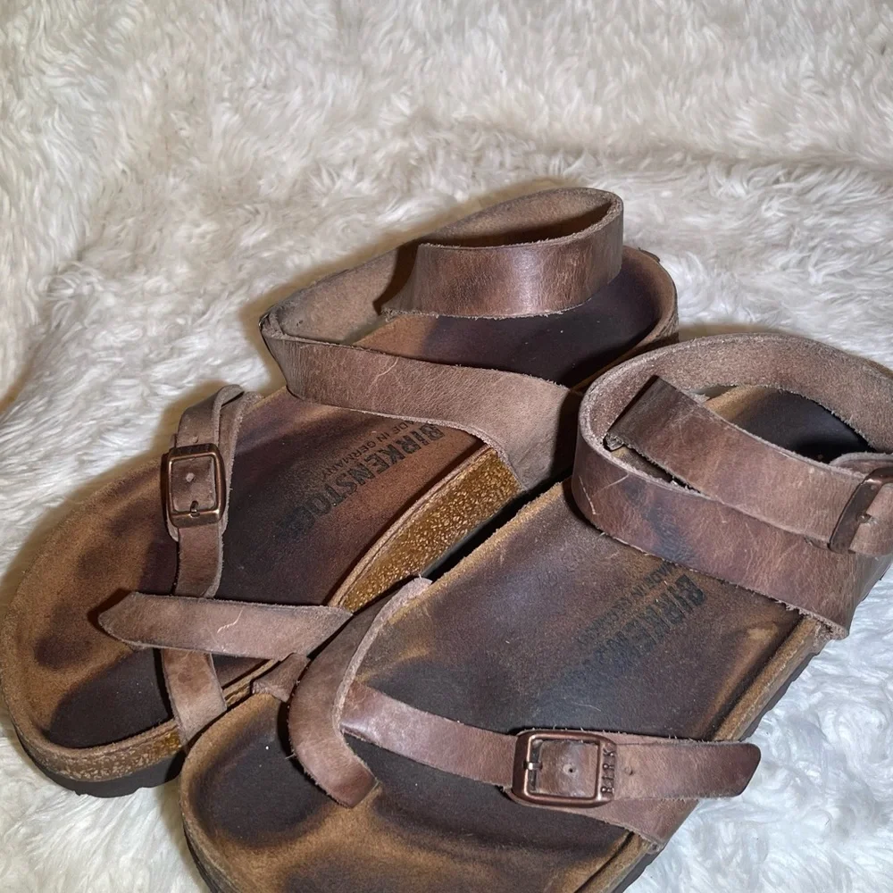Birkenstock Tara Habana women’s brown Leather Strappy Sandals size 6 - Picture 5 of 7
